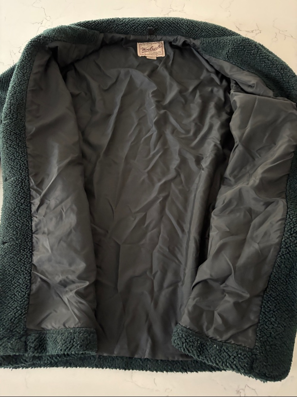 Vintage Woolrich Women's Forest Green Sherpa Jacket Size XL - Picture 10 of 10